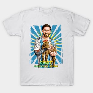 Illustrating Lionel Messi, the GOAT of Football T-Shirt